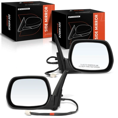 2 Pcs Driver & Passenger Black Power Heated Mirror with 5-Pin