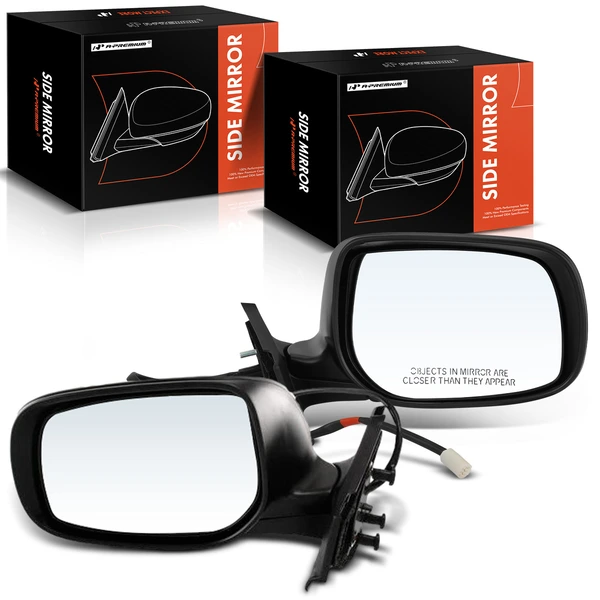 Driver & Passenger Mirror, Power Adjustment, Manual Folding, Black A-Premium APMI472