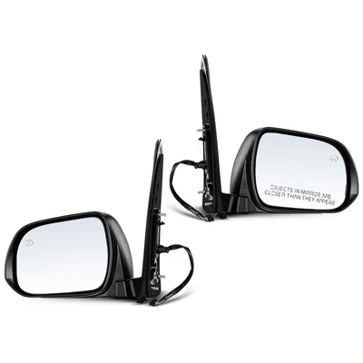 2 Pcs Driver & Passenger Black Power Heated Mirror with 5-Pin