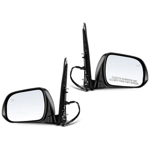 Driver & Passenger Mirror, with Heating, Power Adjustment, Manual Folding, Black A-Premium APMI112