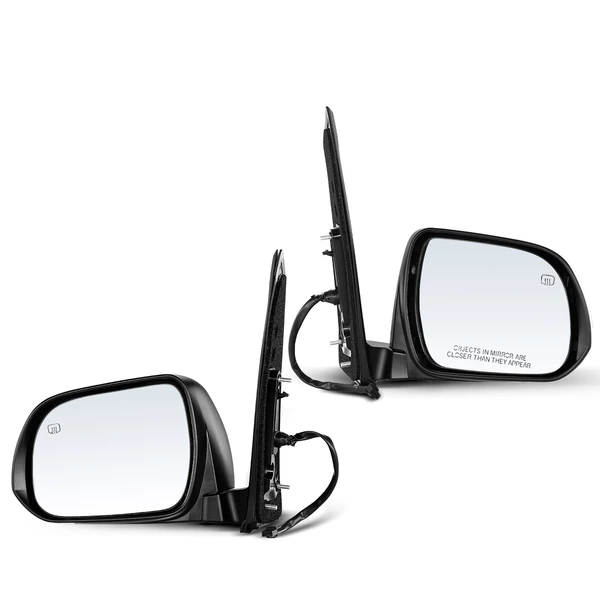 Driver & Passenger Mirror, with Heating, Power Adjustment, Manual Folding, White & Black A-Premium APMI113