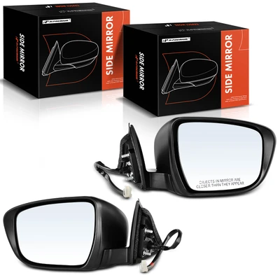2 Pcs Driver & Passenger Black Manual Folding Mirror with 3-Pin