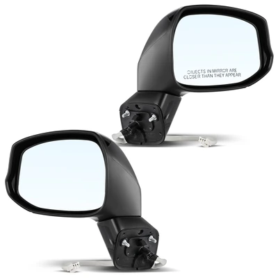 2 Pcs Driver & Passenger Black Manual Folding Mirror with 3-Pin