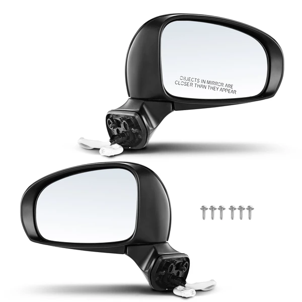 Driver & Passenger Mirror, with Heating, Power Adjustment, Manual Folding, Black A-Premium APMI116