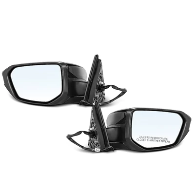 2 Pcs Driver & Passenger Black Manual Folding Mirror with 3-Pin
