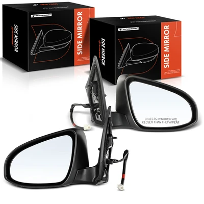 2 Pcs Driver & Passenger Black Manual Folding Mirror with 3-Pin