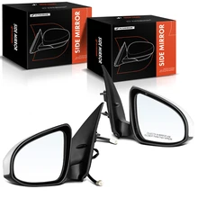 2 Pcs Driver & Passenger White Manual Folding Mirror with 3-Pin