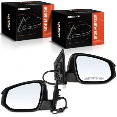2 Pcs Driver & Passenger Black Manual Folding Mirror with 3-Pin