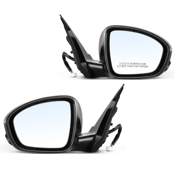 Driver & Passenger Mirror, with Heating, Power Adjustment, Manual Folding, Black A-Premium APMI097