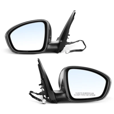 2 Pcs Driver & Passenger Black Manual Folding Mirror with 3-Pin