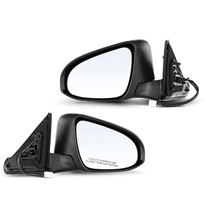 2 Pcs Driver & Passenger Black Power Heated Mirror with 5-Pin