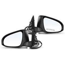 2 Pcs Driver & Passenger White Power Heated Mirror with 5-Pin