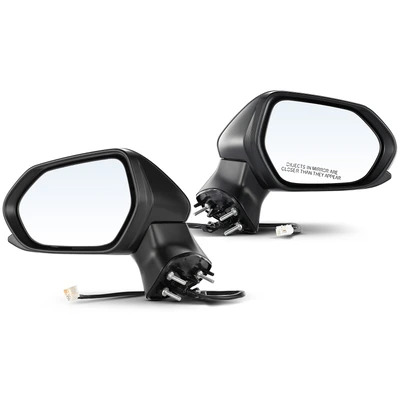 2 Pcs Driver & Passenger Black Manual Folding Mirror with 3-Pin