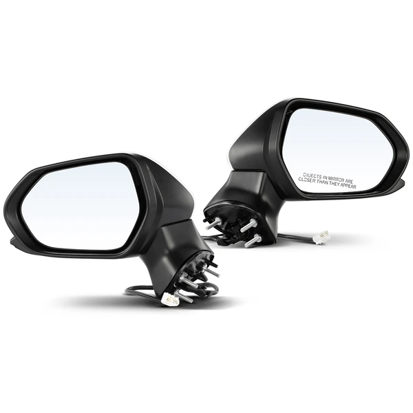 Driver & Passenger Mirror, Power Adjustment, Manual Folding, White & Black A-Premium APMI099