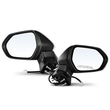 2 Pcs Driver & Passenger White Power Heated Mirror with 6-Pin