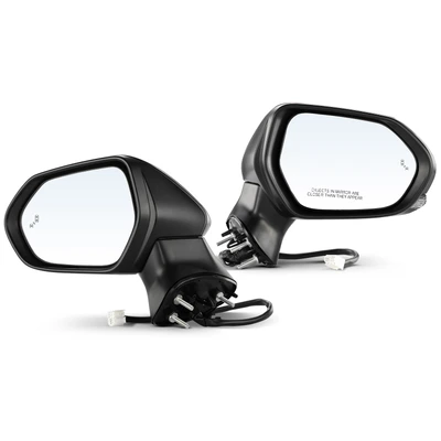 2 Pcs Driver & Passenger Black Power Heated Mirror with 7-Pin