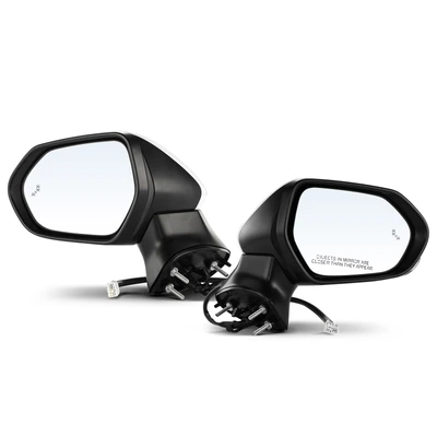 2 Pcs Driver & Passenger White Power Heated Mirror with 7-Pin