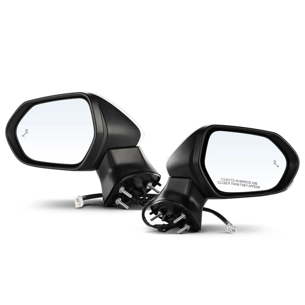 Driver & Passenger Mirror, with Heating, Power Adjustment, Manual Folding, White & Black A-Premium APMI101