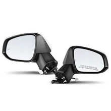 2 Pcs Driver & Passenger White Power Heated Mirror with 8-Pin
