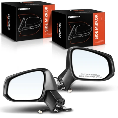 2 Pcs Driver & Passenger Black Manual Folding Mirror with 3-Pin