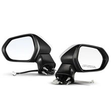 2 Pcs Driver & Passenger Black Power Heated Mirror with 7-Pin