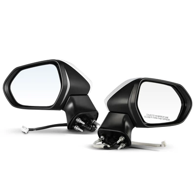 2 Pcs Driver & Passenger Black Power Heated Mirror with 7-Pin