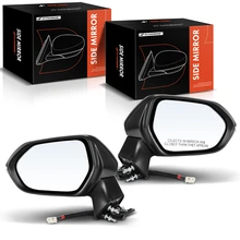 2 Pcs Driver & Passenger Black Manual Folding Mirror with 3-Pin