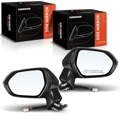 2 Pcs Driver & Passenger Black Manual Folding Mirror with 3-Pin