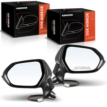 2 Pcs Driver & Passenger White Manual Folding Mirror with 3-Pin