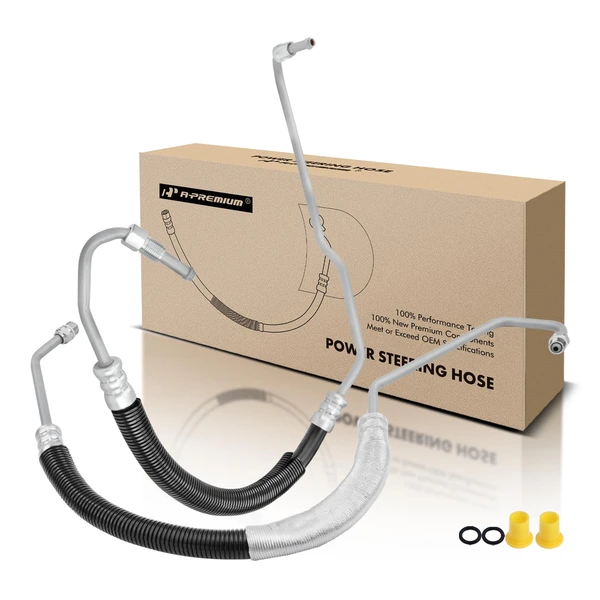 2 Pcs Power Steering Pressure Hose Assembly for Ford F250 F350 Super Duty 2005-2007 V10 6.8L