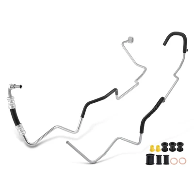 2 Pcs Power Steering Pressure & Return Hose Assembly
