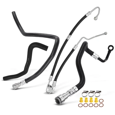 4 Pcs Power Steering Pressure & Return & Reservoir Hose Assembly