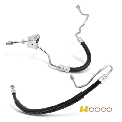 2 Pcs Power Steering Pressure Hose Assembly