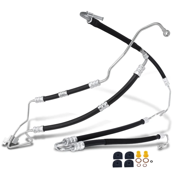 2 Pcs Power Steering Pressure Hose Assembly for BMW 525i 530i 2003-2005