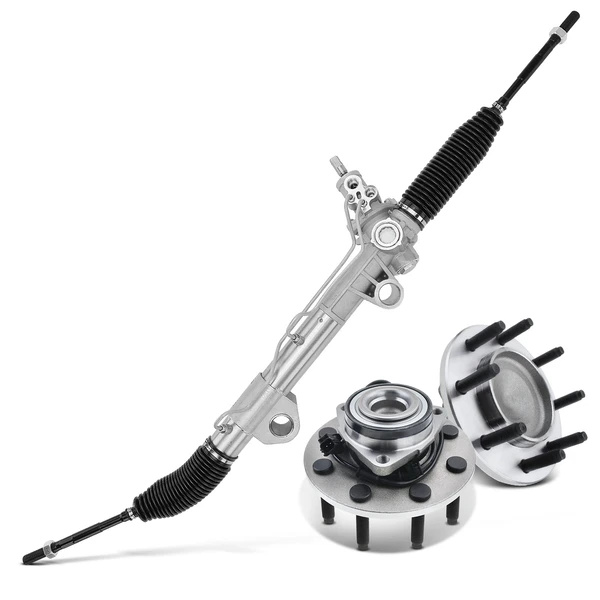 3 Pcs Rack and Pinion & Hub Bearing Kit for Dodge Ram 2500 3500 2003-2005 RWD