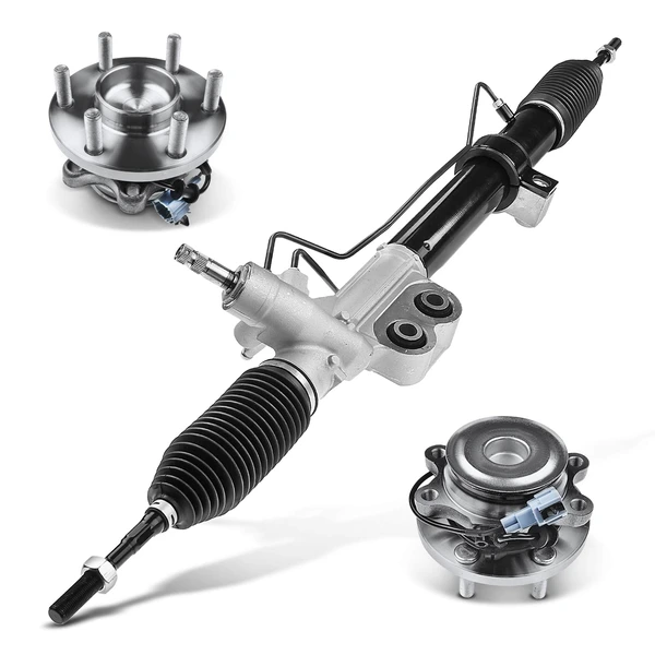 3 Pcs Rack and Pinion & Hub Bearing Kit for Nissan Frontier 05-18 Pathfinder RWD