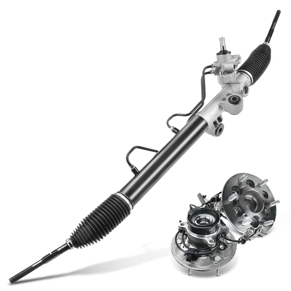 3 Pcs Rack and Pinion & Hub Bearing Kit for Chevy Colorado GMC Canyon Isuzu i-350 i370