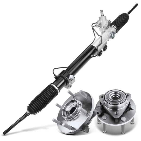 3 Pcs Rack and Pinion & Hub Bearing Kit for 2004 Nissan Pathfinder Armada