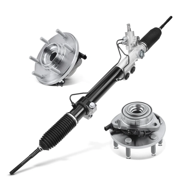 3 Pcs Rack and Pinion & Hub Bearing Kit for 2012-2015 Nissan Armada