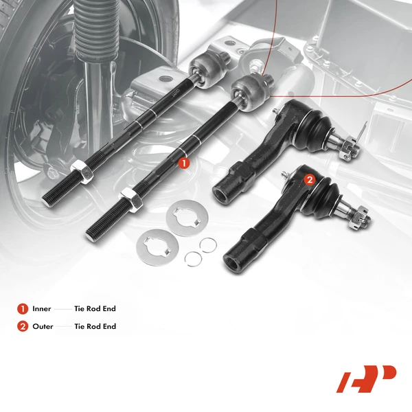 5 Pcs Rack and Pinion & Tie Rod End Kit for Ford Ranger 2001-2011 Mazda B3000 B4000