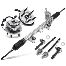 7 Pcs Rack and Pinion & Hub Bearing & Tie Rod End Kit for Ford Ranger Mazda B3000 B4000