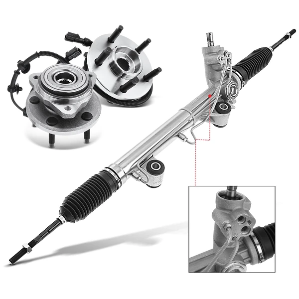 3 Pcs Rack and Pinion & Hub Bearing Kit for 2001-2002 Mazda B4000