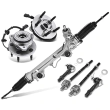 7 Pcs Rack and Pinion & Hub Bearing & Tie Rod End Kit for 2001-2002 Mazda B3000