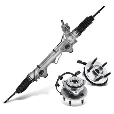 3 Pcs Rack and Pinion & Hub Bearing Kit