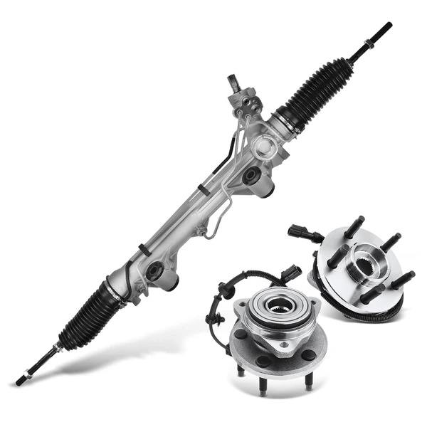 3 Pcs Rack and Pinion & Hub Bearing Kit for 2001-2002 Mazda B3000