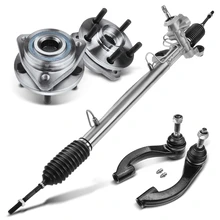 5 Pcs Rack and Pinion & Hub Bearing & Tie Rod End Kit for 2001-2002 2004 Dodge Stratus