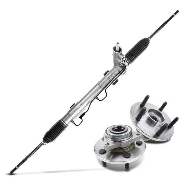 3 Pcs Rack and Pinion & Hub Bearing Kit for Dodge Ram 1500 2006-2009 5 Stud