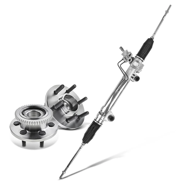3 Pcs Rack and Pinion & Hub Bearing Kit for 1999-2003 Dodge Durango