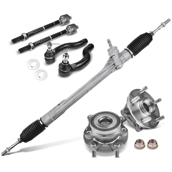 7 Pcs Rack and Pinion & Hub Bearing & Tie Rod End Kit for Toyota RAV4 2013-2018 2.5L