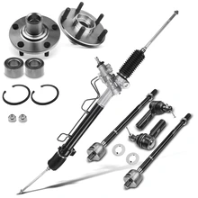 7 Pcs Rack and Pinion & Hub Bearing & Tie Rod End Kit for 1992-1999 Toyota Camry